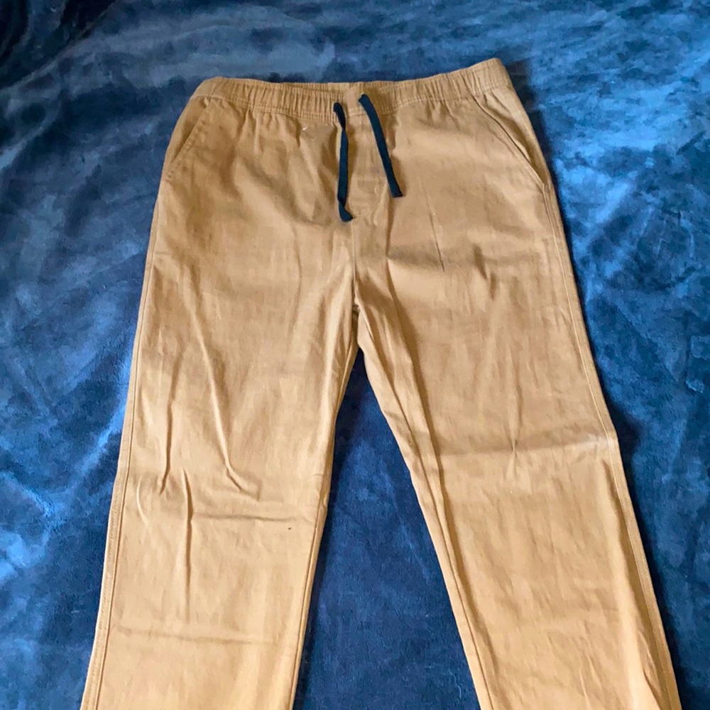 Khaki jogger pants, size Large